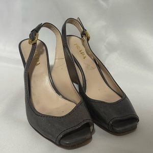 PRADA- Slingback Open-toe Heel (3.5 in)